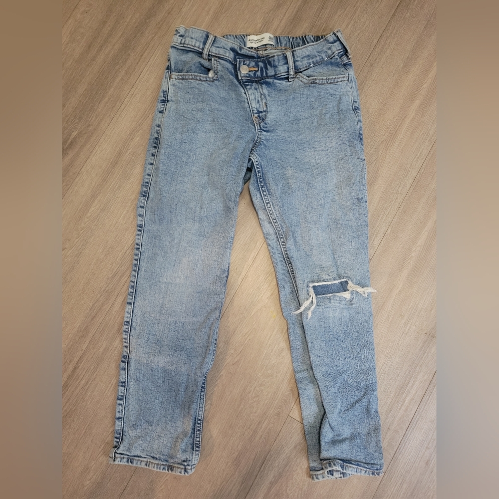 Girls Abercrombie High Rise Straight Jean